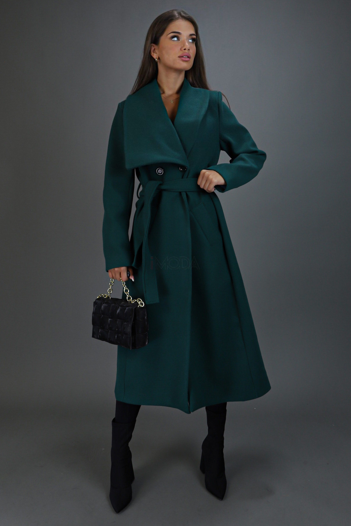 Zelený dlhý kabát-275413-36