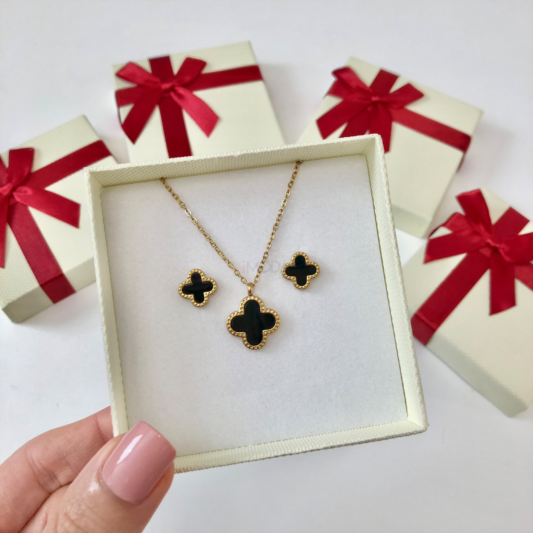 Dámska oceľová súprava s krabičkou Olivia-295603-36