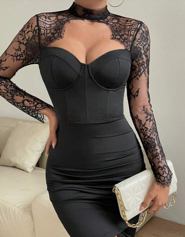 Čierne šaty s čipkou-297336-33