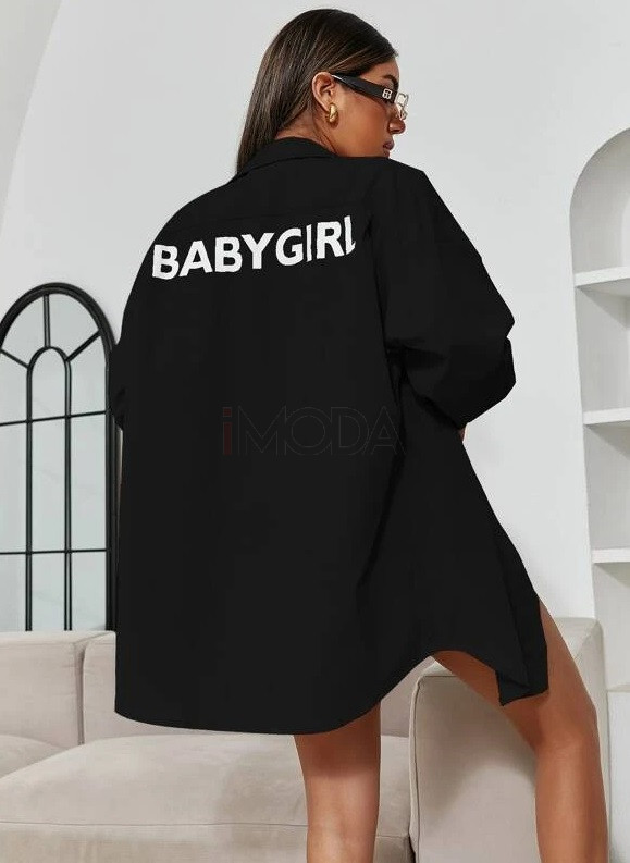 Čierna predĺžená oversize košeľa-279791-31