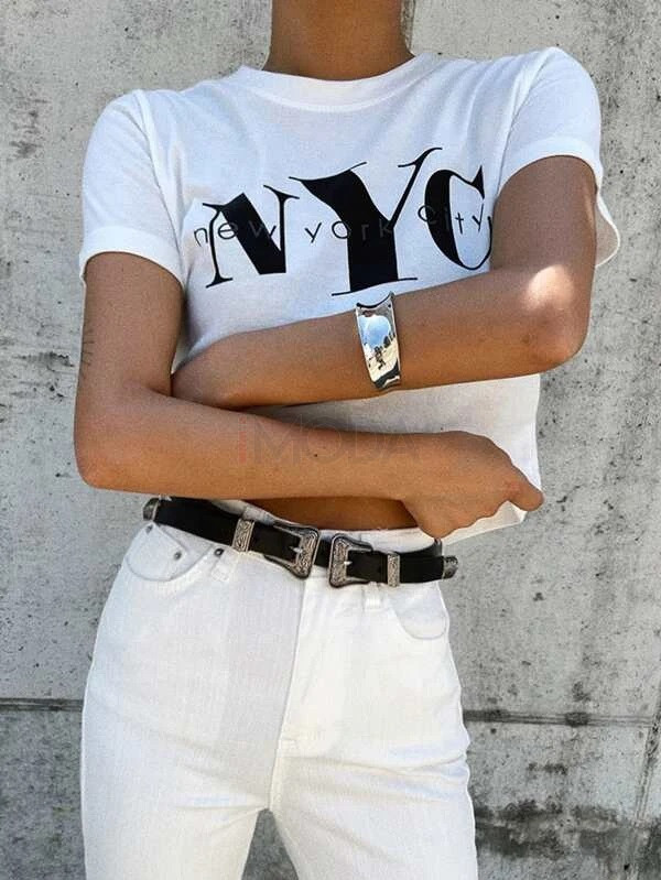 Biele krátke tričko NYC-285364-35