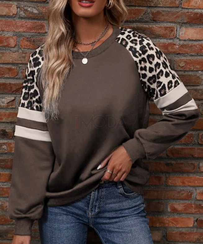 Hnedá mikina s leopardím vzorom-297684-33