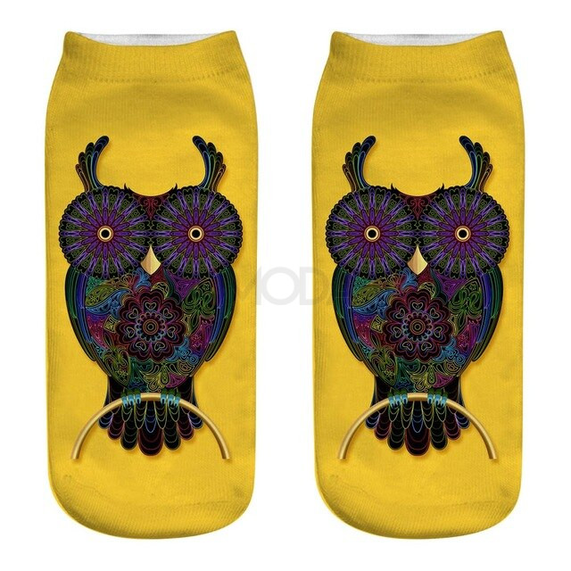 Ponožky Sova s 3D potlačou-220989-310
