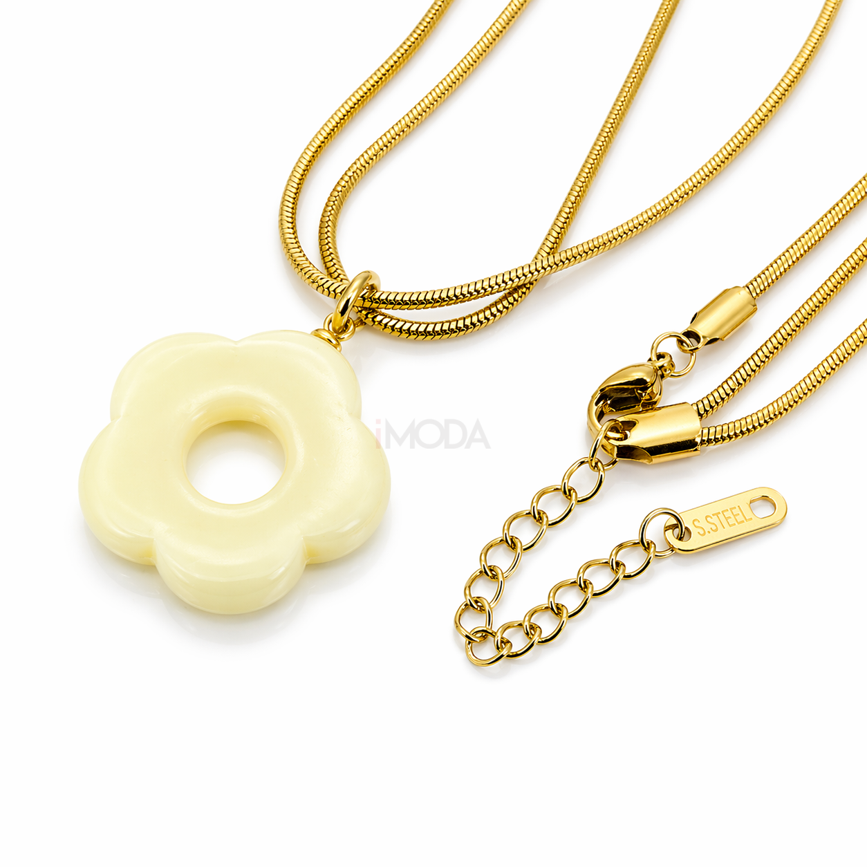 Dámsky oceľový náhrdelník s prívskom kvet-321620-39