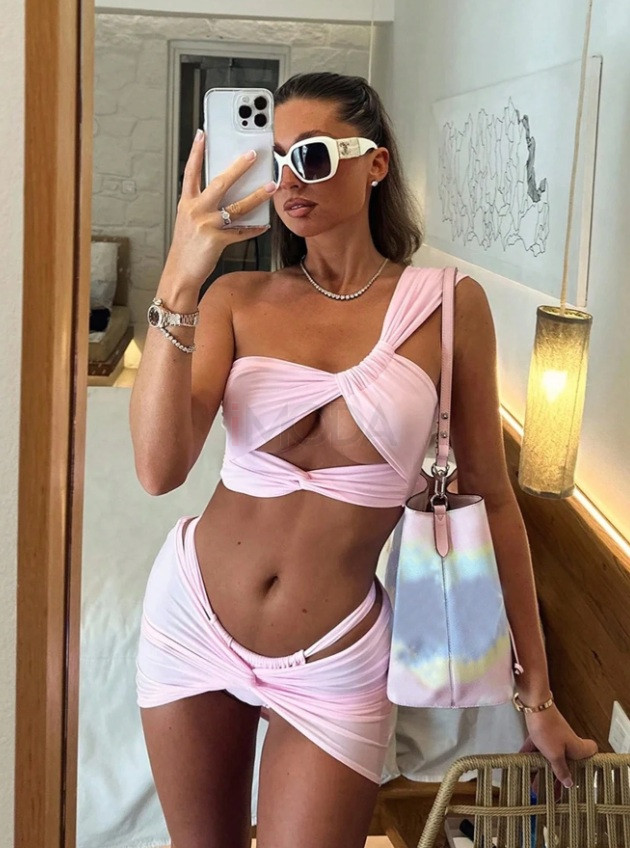 Ružový trojdielny plavkový komplet-325409-310