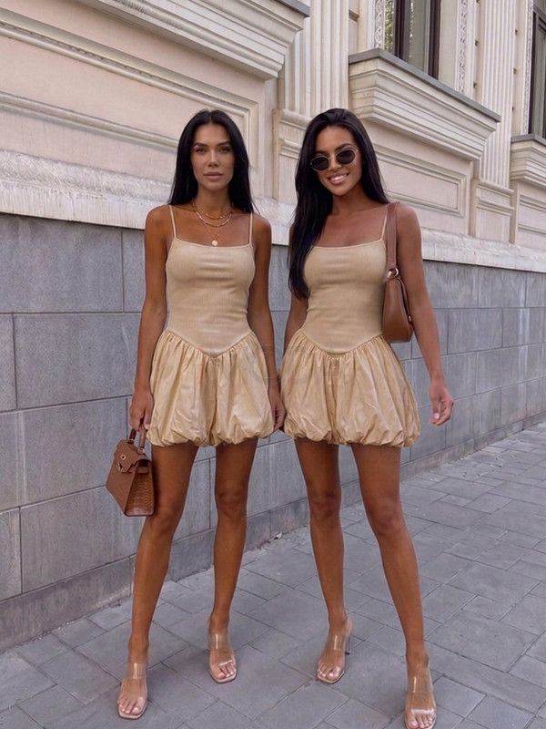 Béžové PUFFY šaty-329385-31