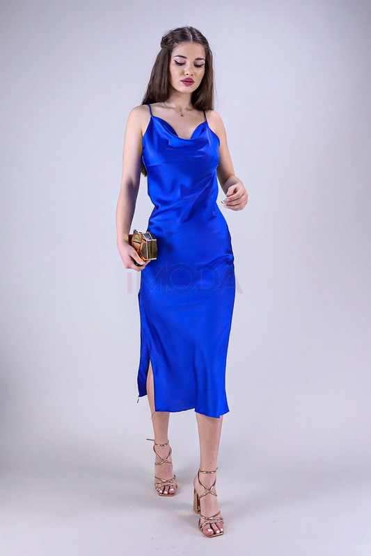 Modré saténové dlhé šaty-265765-32