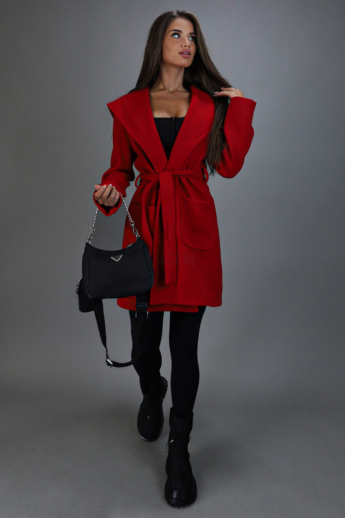 Červený kabát s kapucňou-275410-36