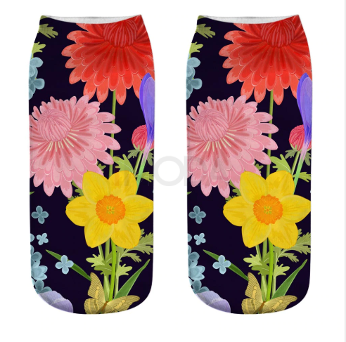 Ponožky Farebné kvety-182192-31
