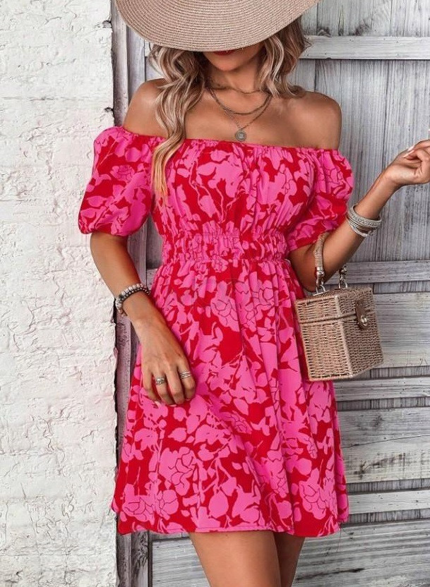 Ružové vzorované šaty-302430-33