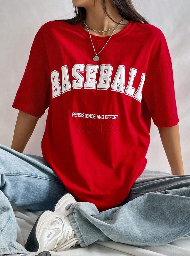 Červené tričko BASEBALL-308206-33