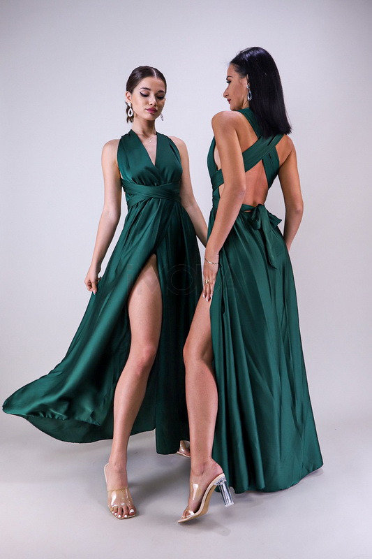 Zelené dlhé saténové šaty-266384-31
