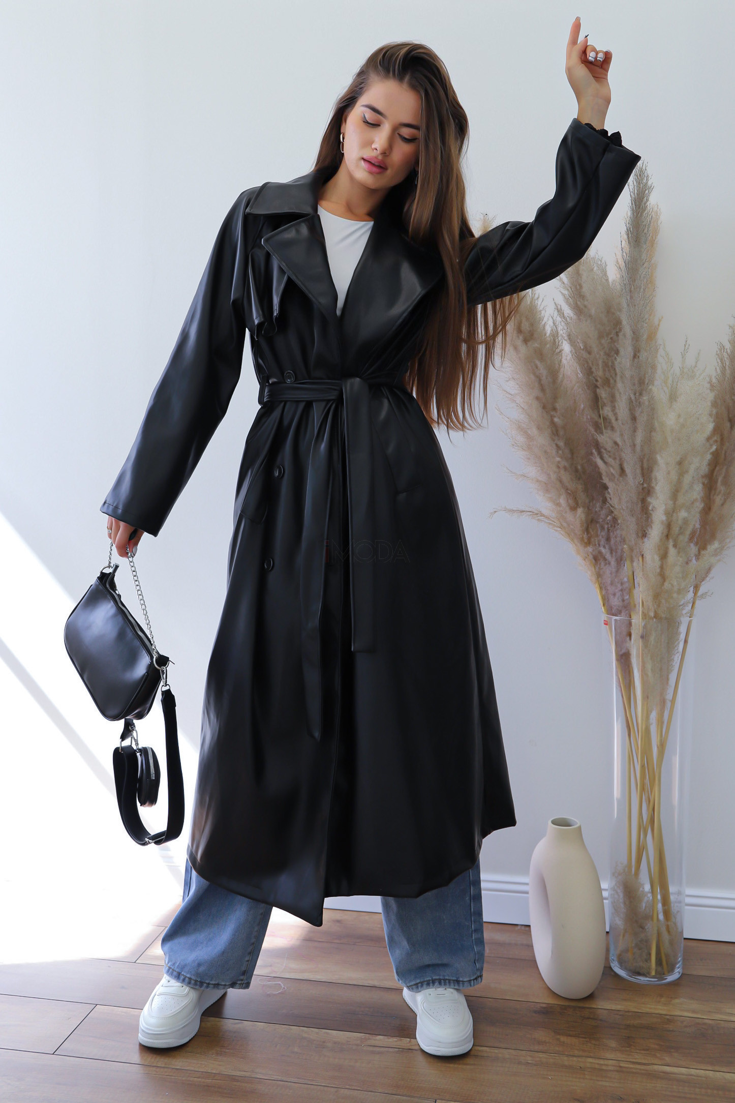 Čierna dlhá koženka-290940-32