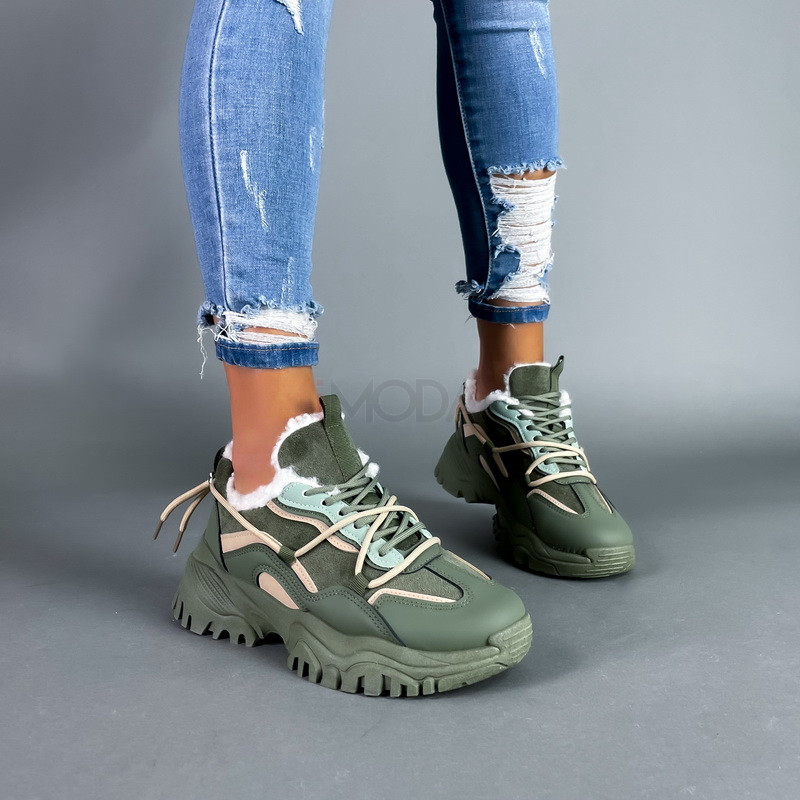 Zelené zateplené tenisky-291276-33