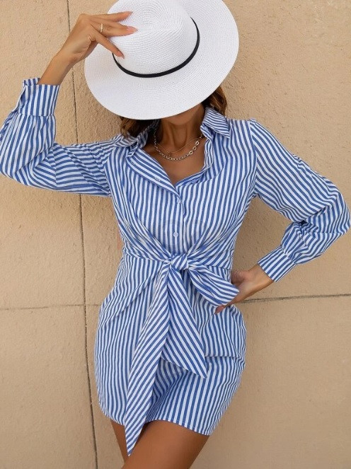 Košeľové šaty s viazaním-270767-35