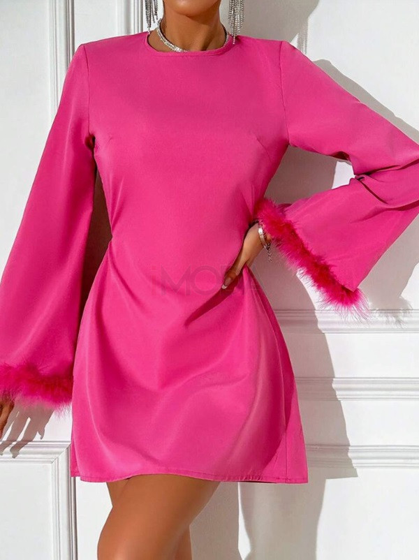 Efektné ružové šaty s pierkami-299254-31