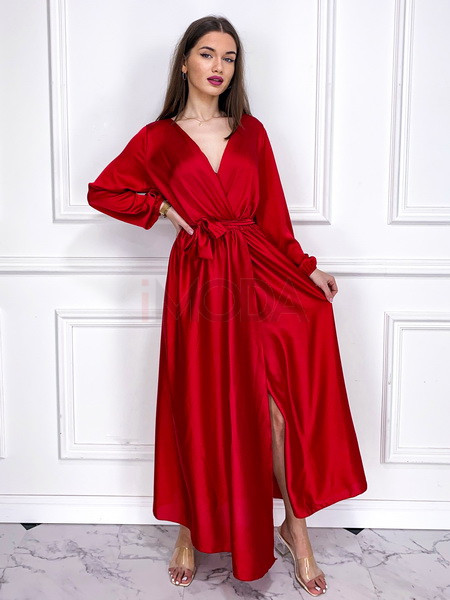 Červené dlhé saténové šaty-259914-314