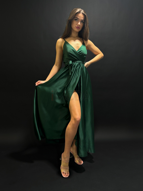 Zelené dlhé saténové šaty-288889-34