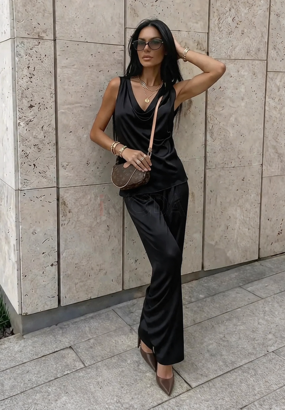 Čierny saténový komplet-327074-38