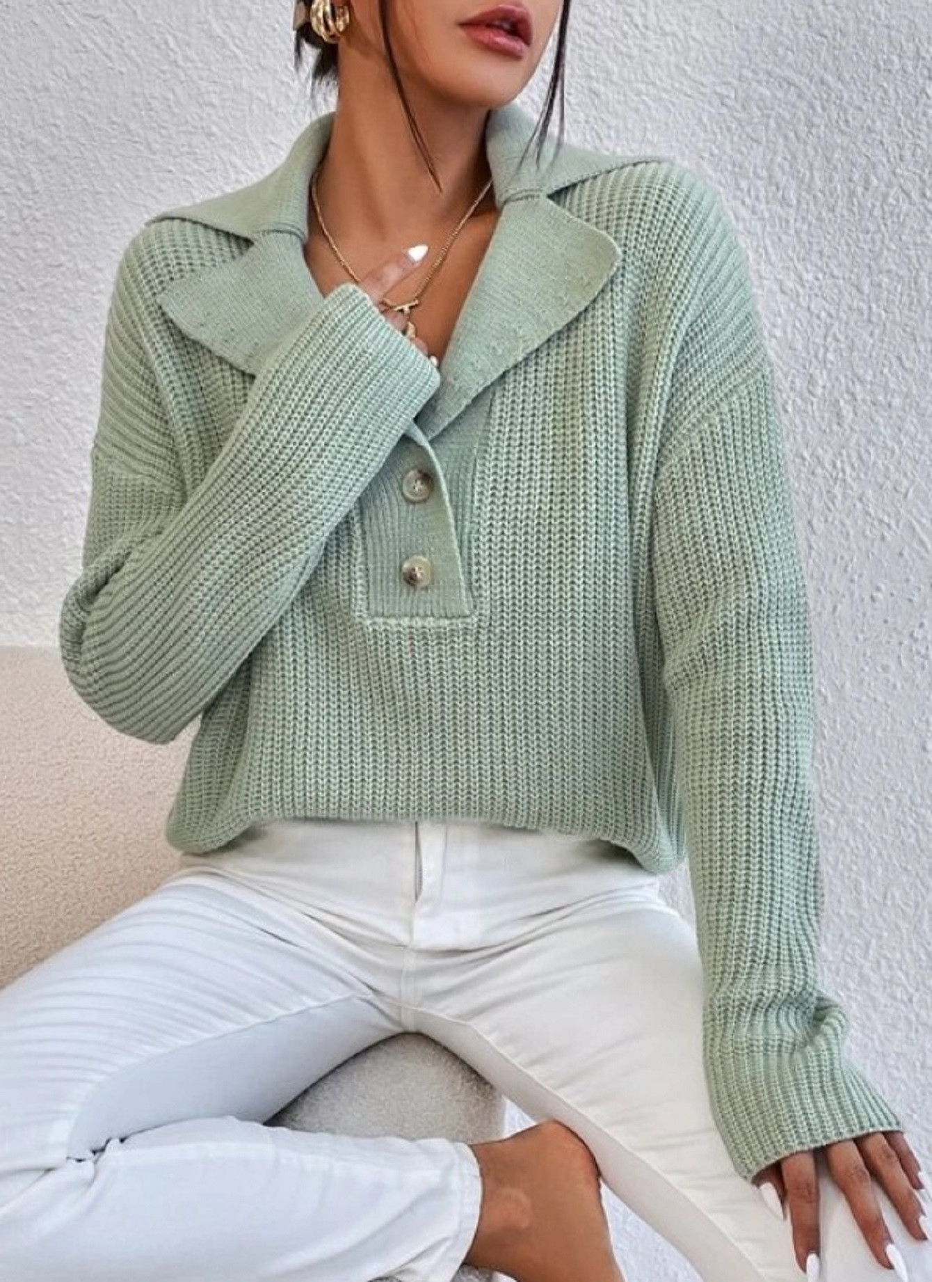 Zelený pletený sveter-289661-38