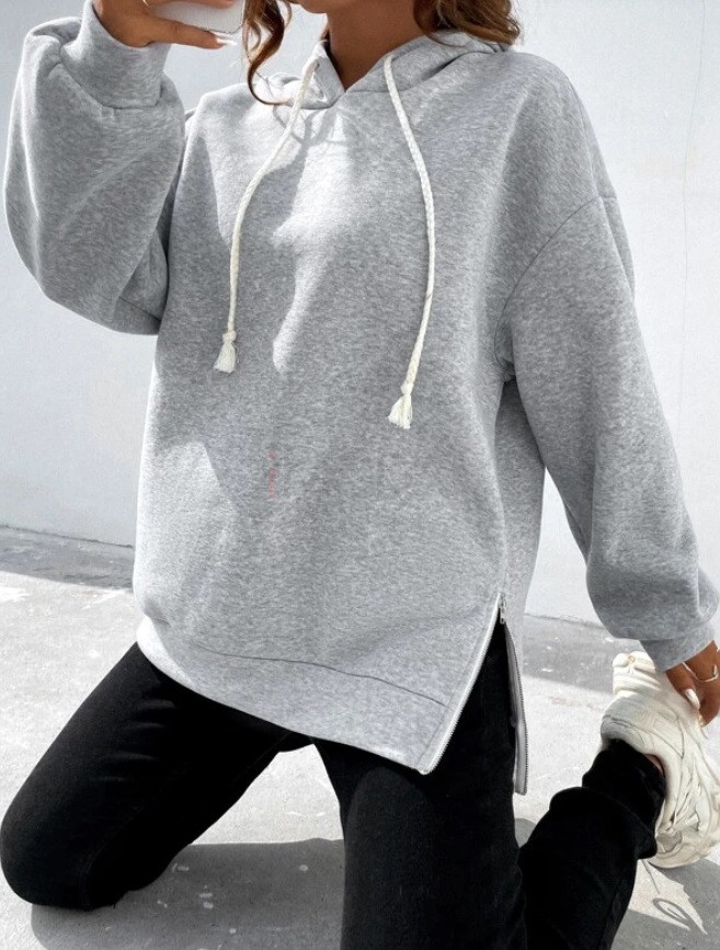Sivá oversize mikina s kapucňou-295102-33