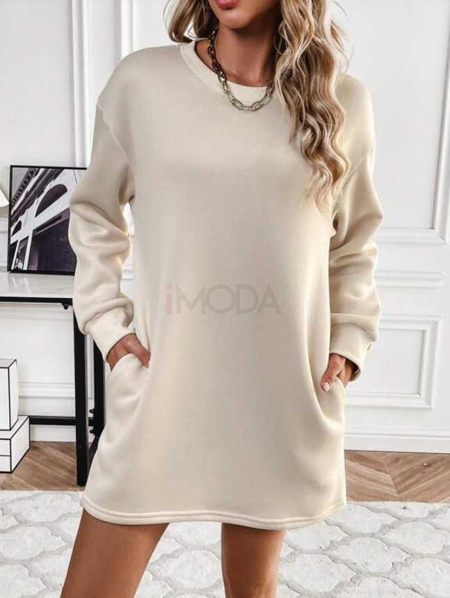 Béžová predĺžená mikina-295130-32