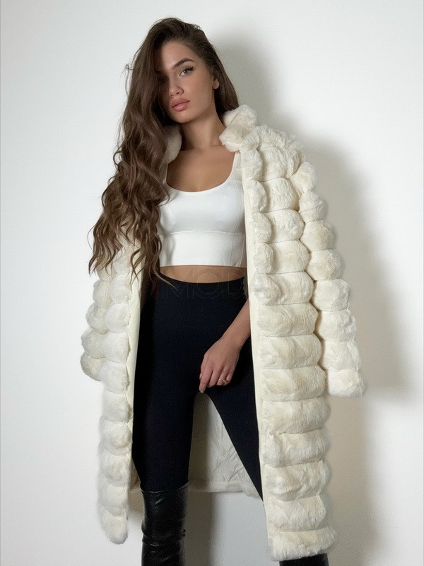 Biely dlhý kožušinový kabát-296845-33