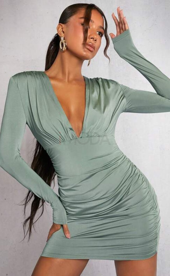Zelené riasené šaty-290354-32