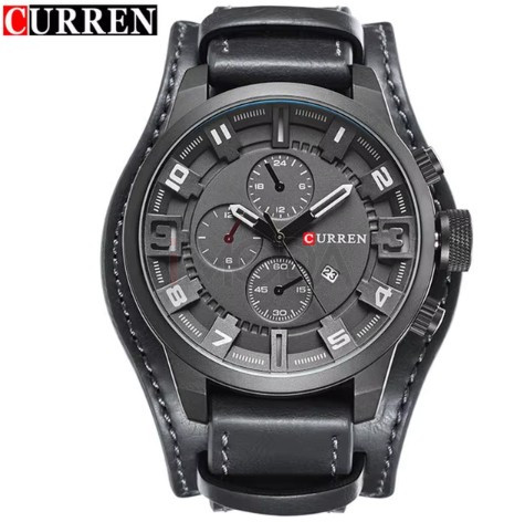 Pánske hodinky s koženým remienkom-317086-312