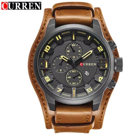 Pánske hodinky s koženým remienkom-317085-310