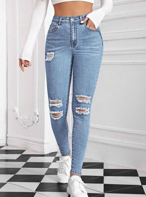 Svetlomodré potrhané rifle-302771-33