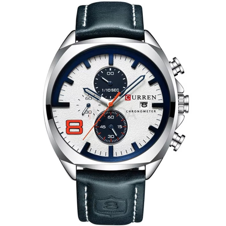 Pánske hodinky s koženým remienkom-310668-35