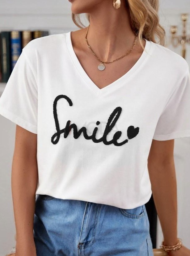 Biele tričko SMILE-302783-33