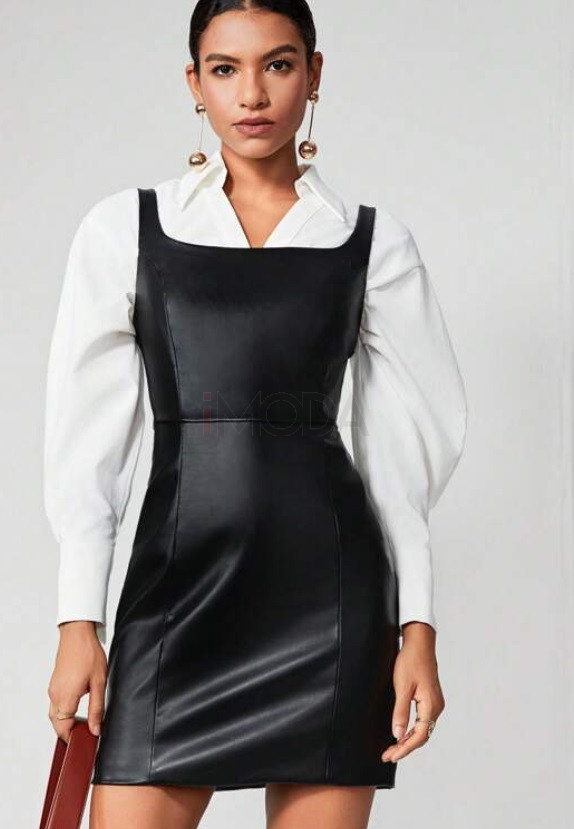 Čierne koženkové šaty-292895-34