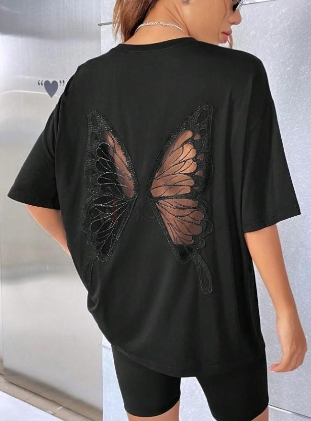 Čierne oversize tričko-302807-31