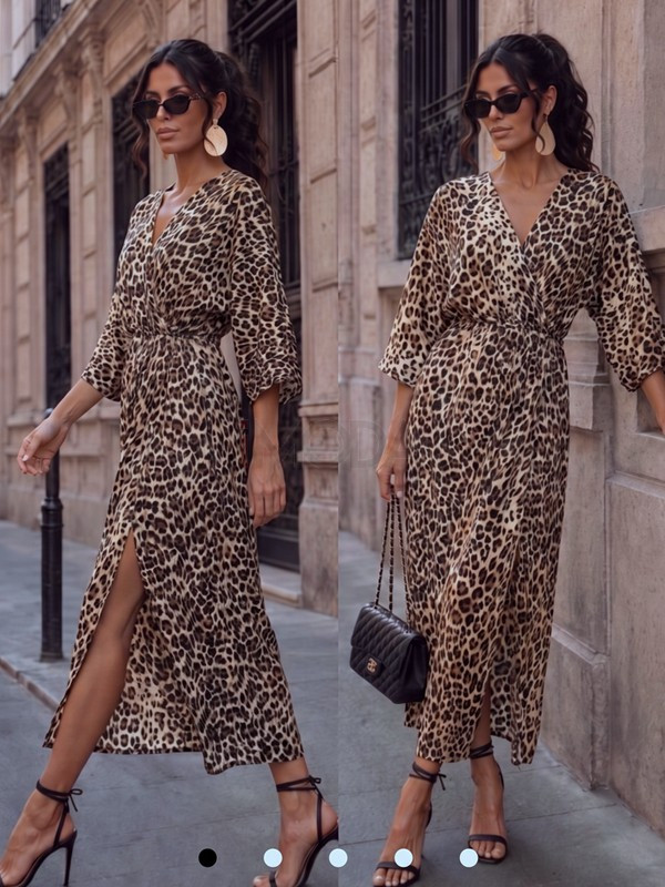 Hnedé šaty s leopadrím vzorom-329874-32