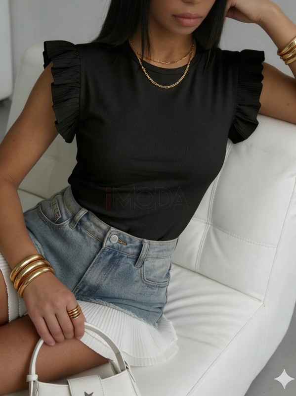 Čierne tričko s volánom-326322-31