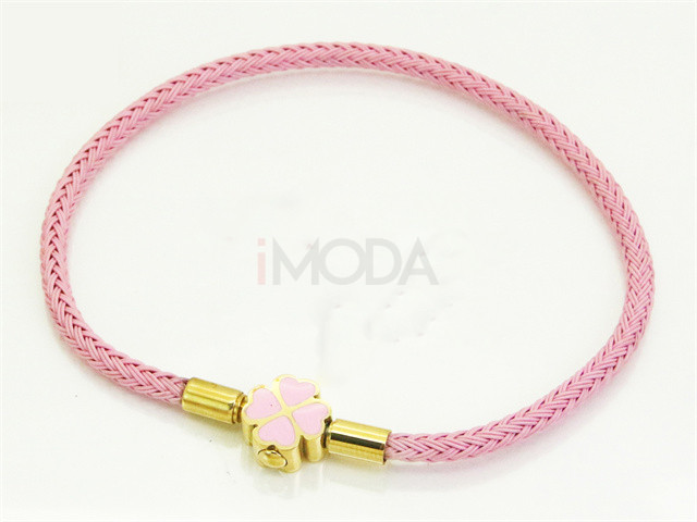 Ružový náramok štvorlístok-318181-34
