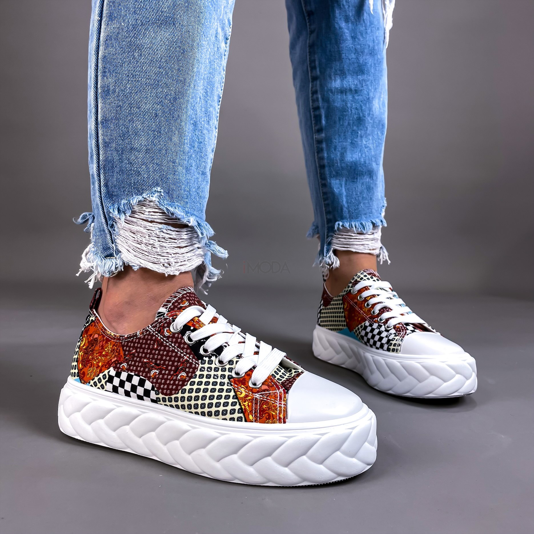 Viacfarebné vzorované tenisky-265600-311