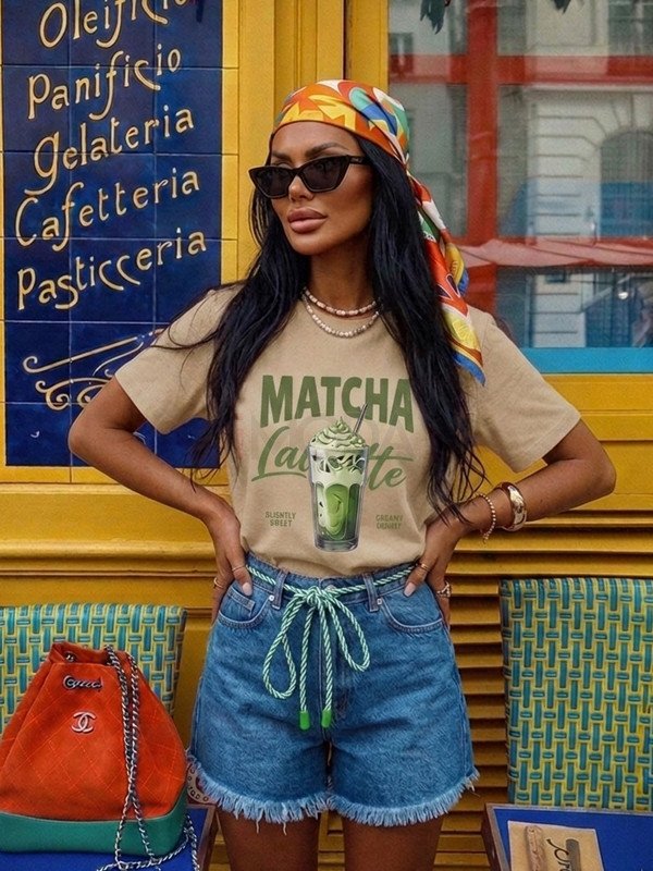 Béžové tričko MATCHA-329675-31