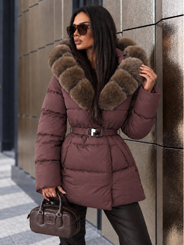 BORDO vetrovka s kožušinou a opaskom-331111-31