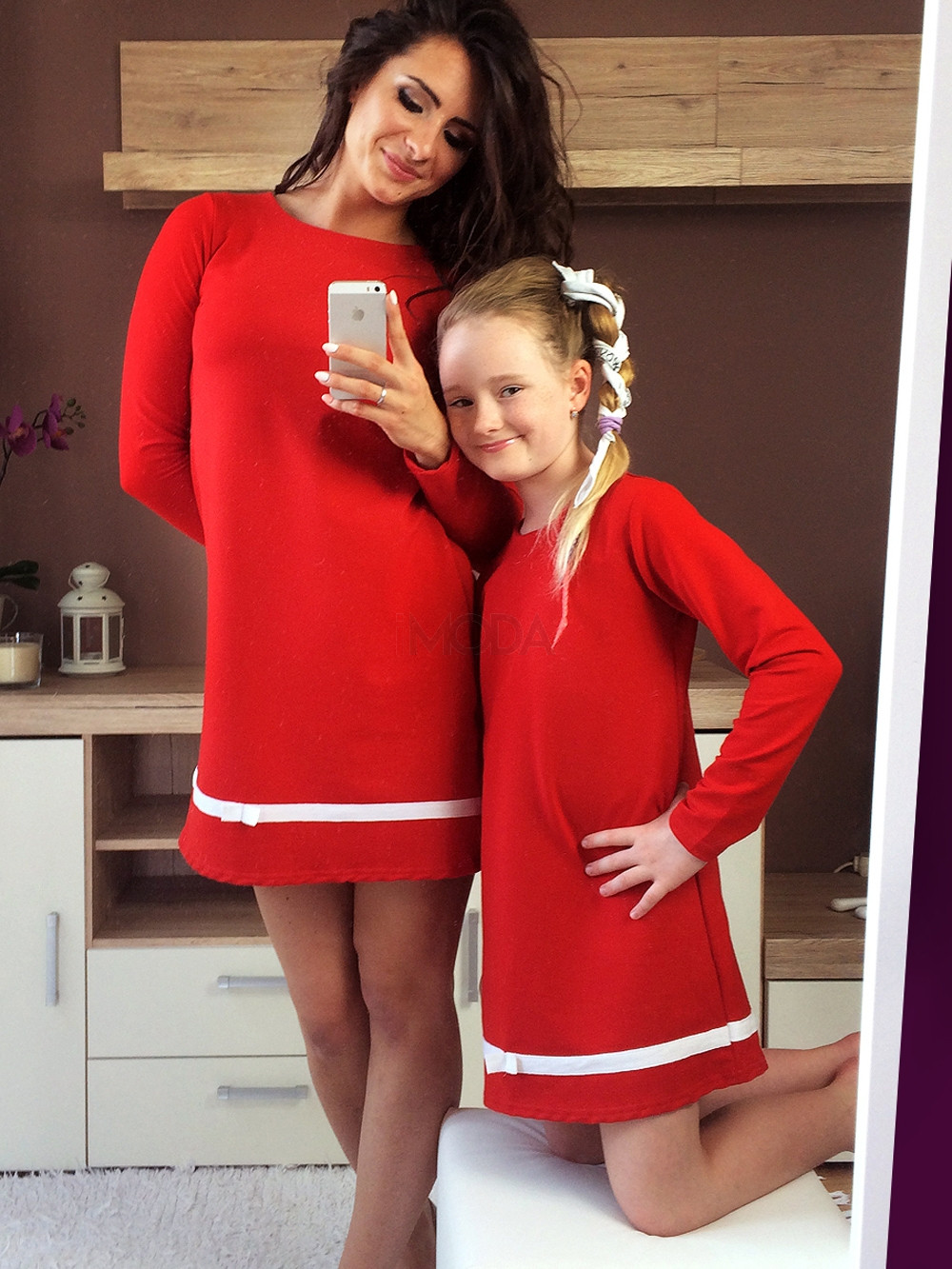 Červené bavlnené šaty dcéra-228082-31