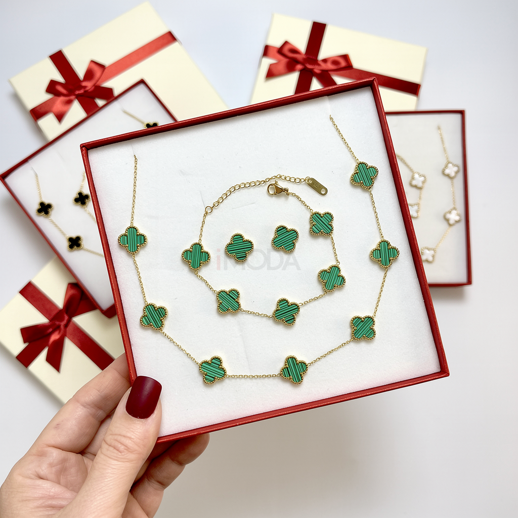 Dámska oceľová súprava s krabičkou Olivia-295607-311