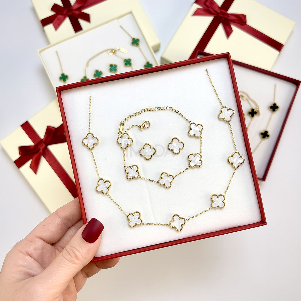 Dámska oceľová súprava s krabičkou Olivia-295608-312