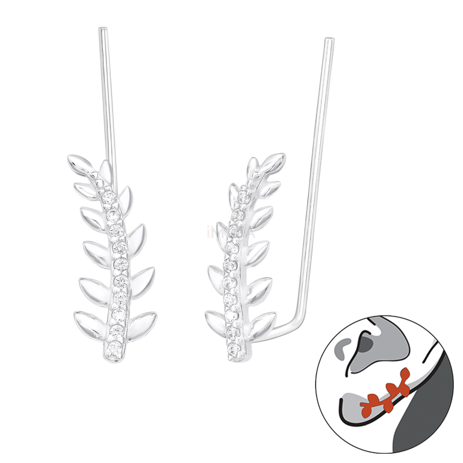 Strieborné náušnice ear cuff-313575-313