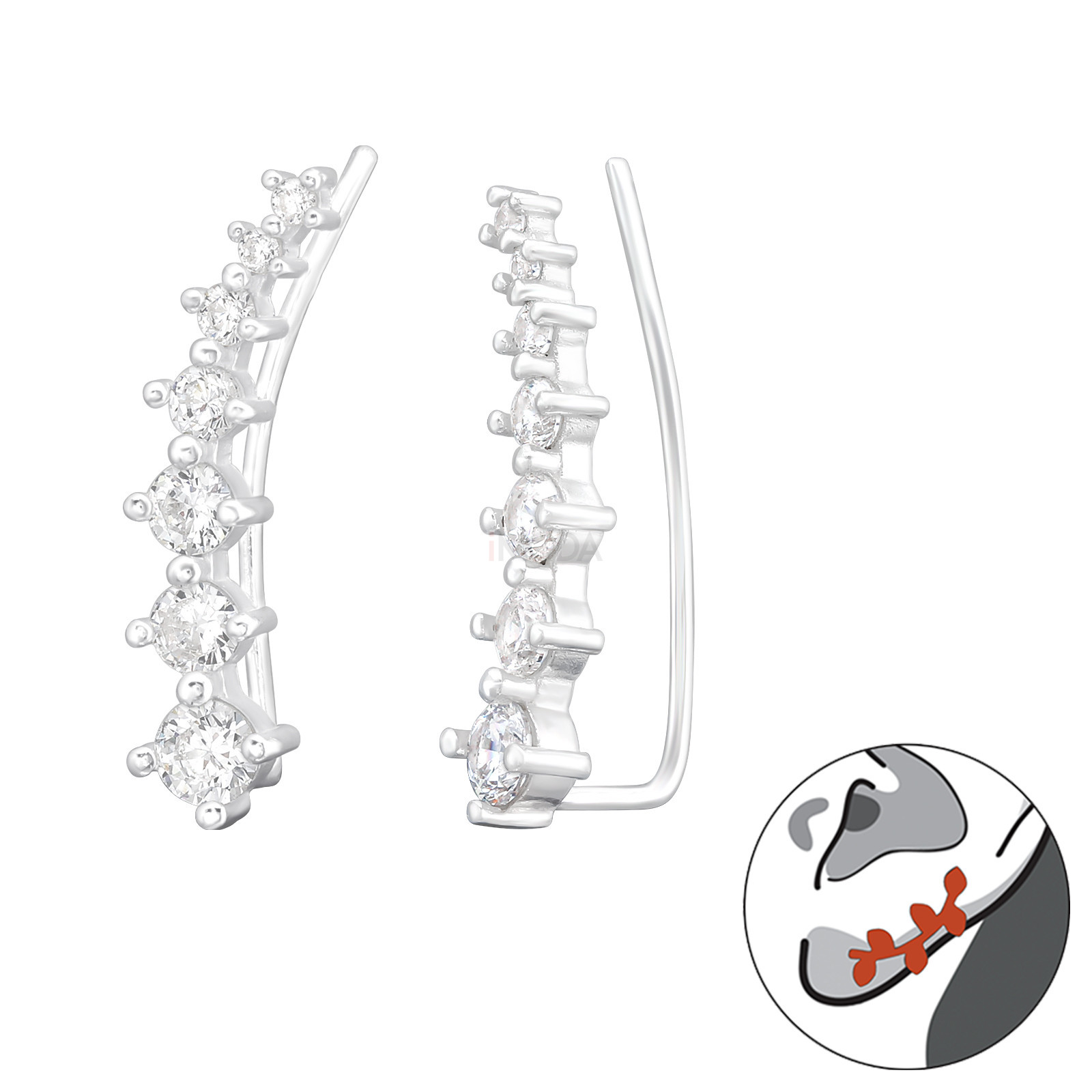 Strieborné náušnice ear cuff-313588-314