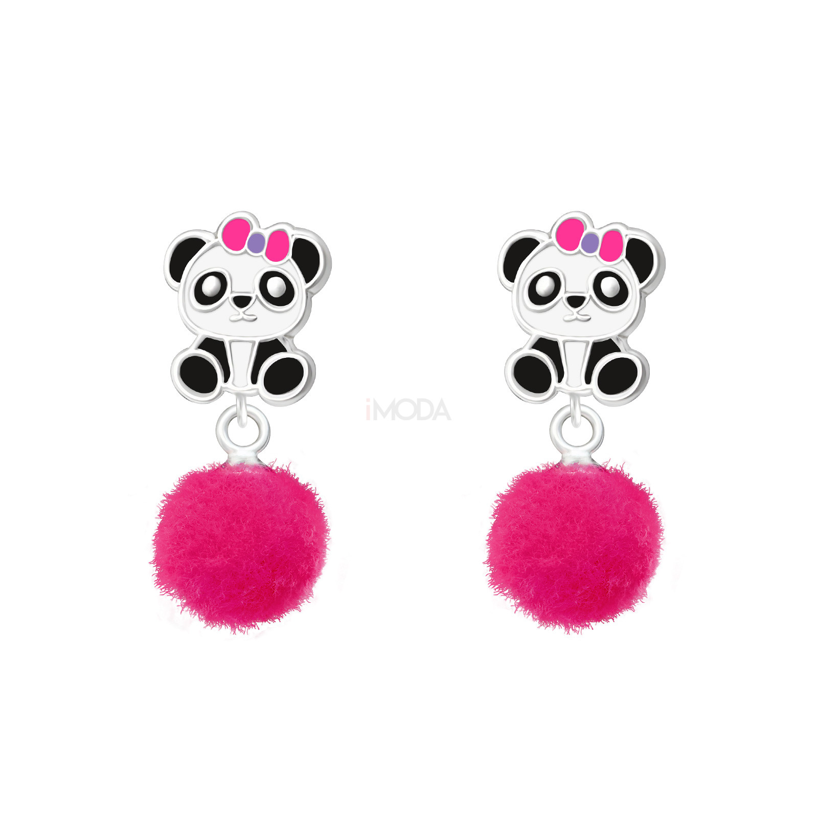 Detské strieborné náušnice panda-232079-32