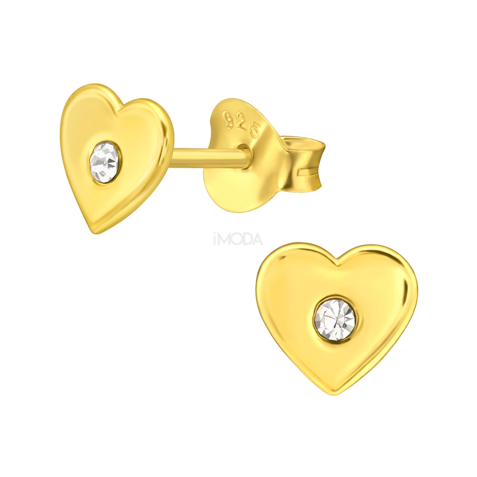 Strieborné pozlátené náušnice srdce-271638-321