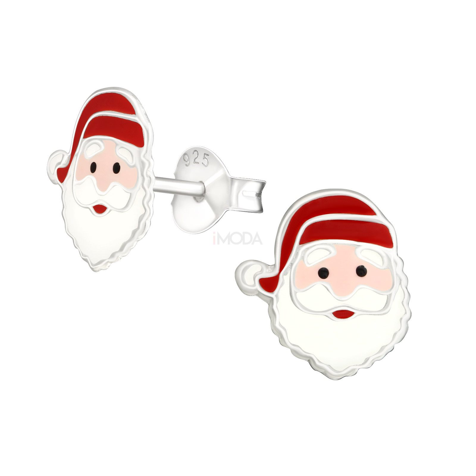 Detské vianočné strieborné náušnice Mikuláš-222990-33