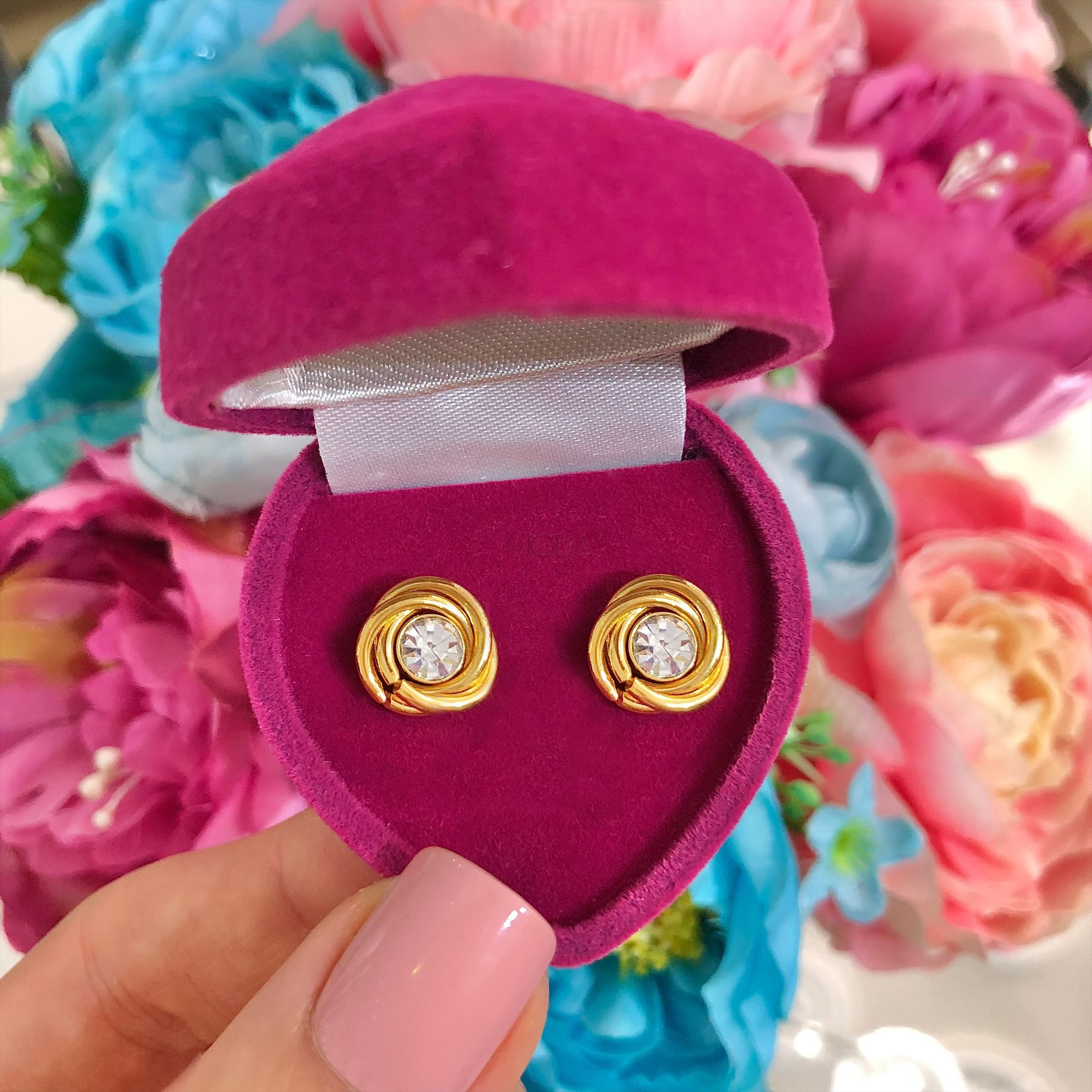 Dámske oceľové náušnice pozlátené-272322-31